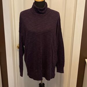 Sonoma Women’s Deep Purple Heather Turtleneck Sweater Lightweight sz L